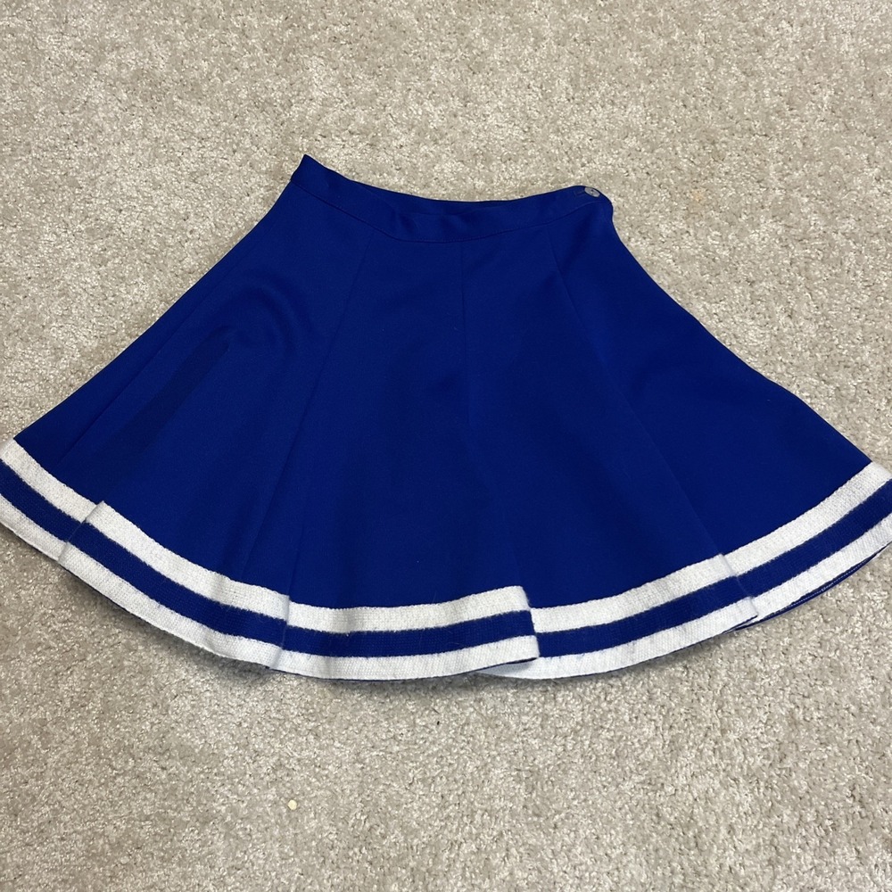Vintage 60's/70's Dehen Cheerleader Skirt Size 12 (Waist 24") Knit Blue/White